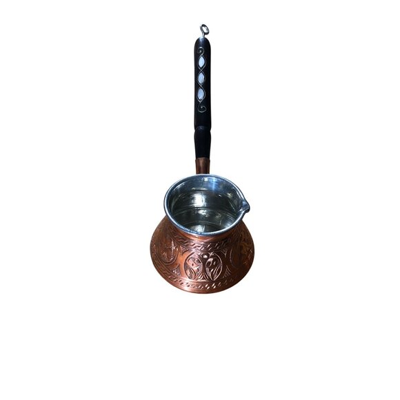 Vintage Copperbull Turkish Coffee Pot Handle Inlaid with Mother of Pearl - Picture 3 of 16